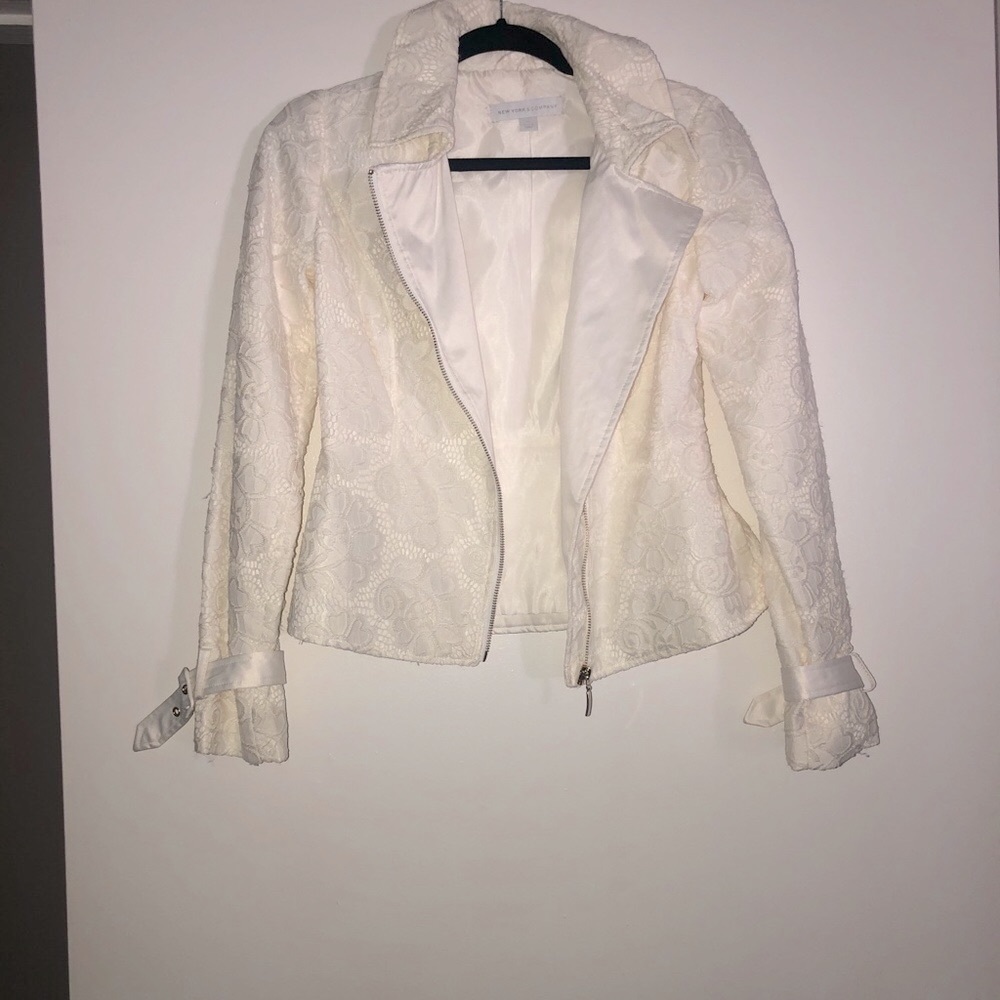 - Lace peplum jacket